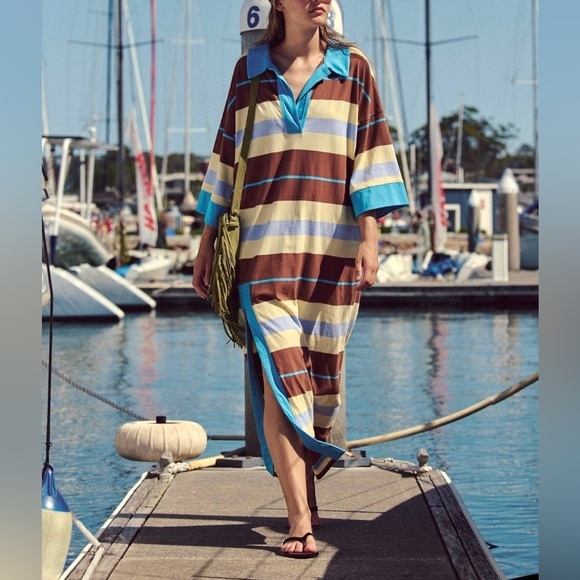 Coastal Free People Jackson Midi Dress - Picture 1 of 7
